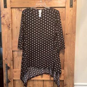 Chico's Black and Gray Polka Dot Tunic